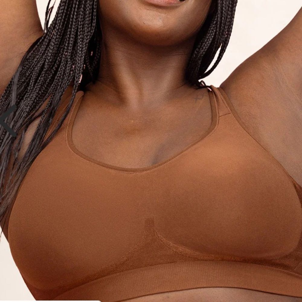Truekind® Daily Comfort Wirefree Shaper Bra, Chocolate, L, NWT